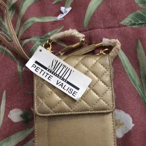 Gold cross body purse